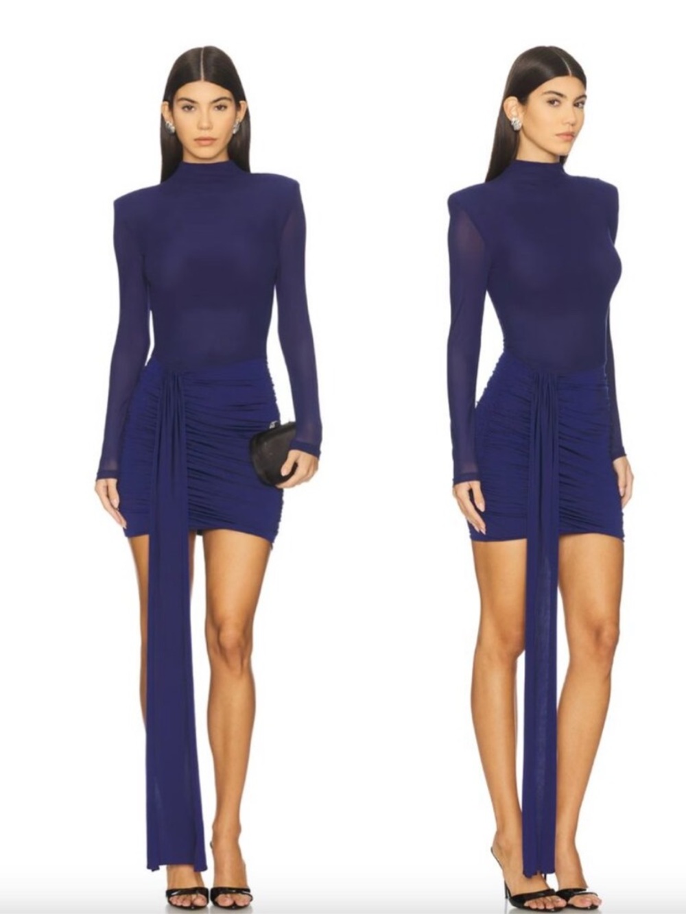 Nookie Enigma Mini Dress in Navy - Picture 2 of 8